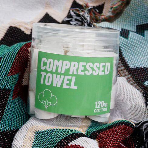 120 Pcs Mini Compressed Towels, Disposable Face Compressed Towel, Compressed Cotton Hand Wipe, Camping Towel, Portable Compressed Coin Tissue for Travel/Home/Outdoor Activities in Kuwait