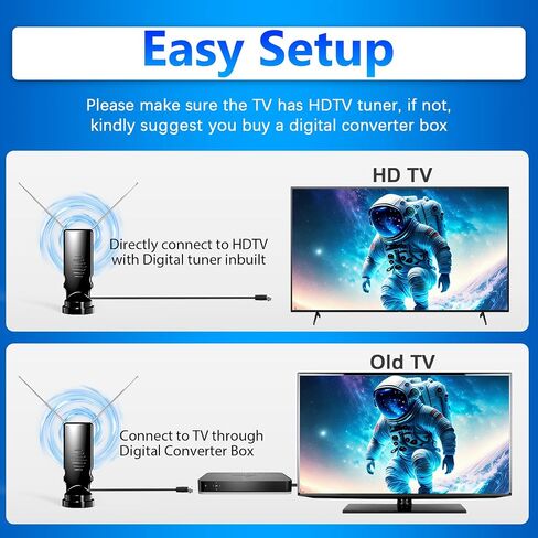 Rabbit Ears TV Antenna Indoor for Smart & Older TVs, HDTV Antenna for Local Channels, Digital Indoor TV Antenna with Adjustable VHF UHF Dipoles, 4K 1080P Ready, Easy Setup, No Monthly Fees in Saudi Arabia