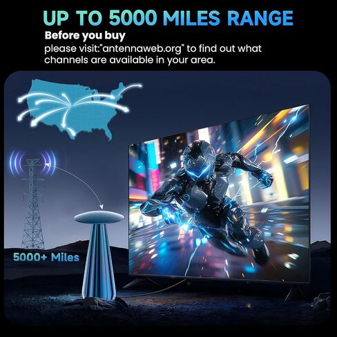 2026 Digital Antenna for Smart TV, HDTV Antenna for Local Channels with Signal Amplifier, Supports 4k 8k 1080p All TVs -38ft Coax Cable in Saudi Arabia
