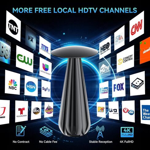 2026 Digital Antenna for Smart TV, HDTV Antenna for Local Channels with Signal Amplifier, Supports 4k 8k 1080p All TVs -38ft Coax Cable in Saudi Arabia