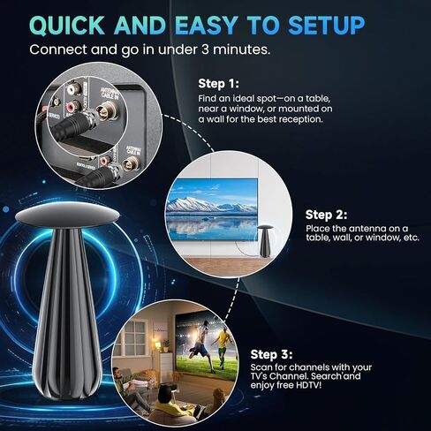 2026 Digital Antenna for Smart TV, HDTV Antenna for Local Channels with Signal Amplifier, Supports 4k 8k 1080p All TVs -38ft Coax Cable in Saudi Arabia