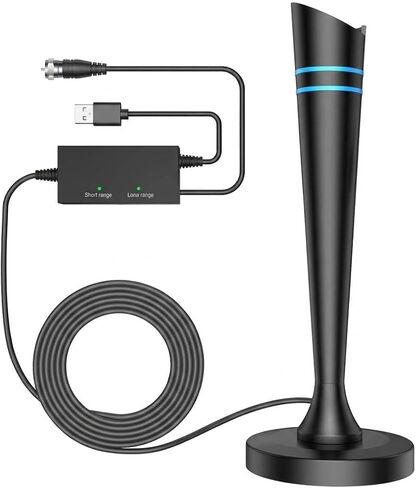 TV Antenna Indoor for smart TV, Digital Antenna for Smart TV with Local Channels, TV Antenna Long Range Reception with Amplifier Signal Booster, 360° Strong Reception, Supports 4K 1080p HD in Kuwait