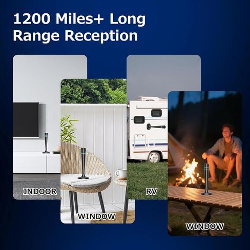 TV Antenna Indoor for smart TV, Digital Antenna for Smart TV with Local Channels, TV Antenna Long Range Reception with Amplifier Signal Booster, 360° Strong Reception, Supports 4K 1080p HD in Kuwait