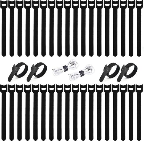 BALABALA 100PCS Cable Ties 6 Inch, Reusable Hook and Loop Straps for Cord Management, Fabric Fastening Straps with Strong Grip, Multi-Color Adjustable Cable Organizer for Home Office Electronics in Saudi Arabia
