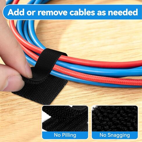 80 Pcs Cable Management Under Desk, Cord Organizer, Reusable Hook and Loop Cable Ties, Computer Accessories for Desk, Home Office Essentials, Black, White, Grey in Saudi Arabia