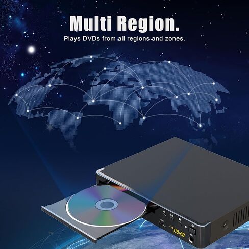 LONPOO DVD Players HDMI for TV, Compact Multi Region DVD Player | with Full HD Picture Quality,Anti-Skip,No Picture Freeze,Noise Cancellation,Microphone Port,USB Playback in Saudi Arabia