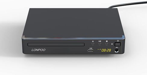 LONPOO DVD Players HDMI for TV, Compact Multi Region DVD Player | with Full HD Picture Quality,Anti-Skip,No Picture Freeze,Noise Cancellation,Microphone Port,USB Playback in Saudi Arabia