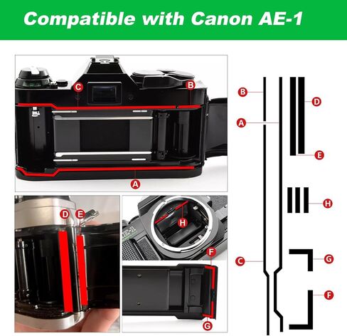 PreCut Light Seal Foam Sponge Kit Compatible with Canon AE-1/AE-1 Program Film Camera, Light Leak Proof Sponge High Density Foam Camera Accessories in Saudi Arabia