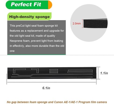 PreCut Light Seal Foam Sponge Kit Compatible with Canon AE-1/AE-1 Program Film Camera, Light Leak Proof Sponge High Density Foam Camera Accessories in Saudi Arabia