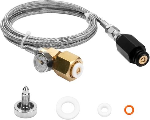 Soda Machine CO2 Refill Adapter with 60inch Quick Connector Hose | for Terra DUO Art Gaia Series Soda Maker Pink CO2 Gas Refill Replace Accessories & CO2 Cylinder Tank CGA320 Threaded Adapter in Saudi Arabia