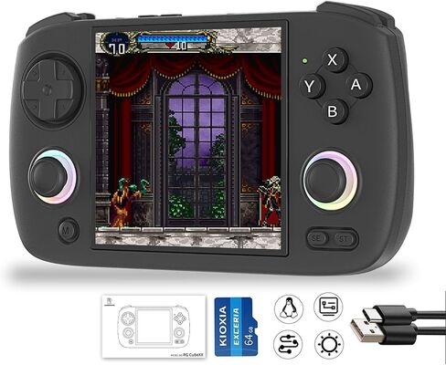 RG Cubexx Retro Game Handheld 3.95 Inch IPS Screen 720*720 Linux System,RGCube XX 64GB Card Pre-Installed 5373 Games 3800mAh Supports 5G WiFi Bluetooth Online Fighting,Streaming in Saudi Arabia
