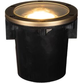 VOLT 12V 3-in-1 IP68 Mini in-Grade Light (Brass Top) & 4W 2700K LED Bulb | Low Voltage, Waterproof, Cold Forged Brass Top, 350 Lumens of Warm White Light, Use Underwater In-Grade or As a Well Light in Saudi Arabia