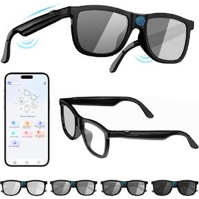 2026 Smart Audio Glasses with Electrochromic Lenses, Adjustable Tint Sunglasses for Driving,Travel,Daily Use,Open Ear Bluetooth 5.4, AI Translation, Premium Tech Gadget Gift for Men Women in Saudi Arabia