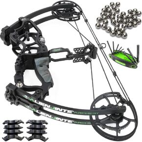 Archery Steel Ball Dual-Use Compound Bow Set 30-70 LBS Adjustable IBO 340FPS, Left/Right Hands,Suitable for Hunting Competition in Saudi Arabia