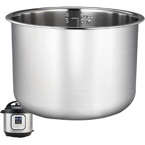 6 Quart Stainless Steel Inner Pot, with 1 Steamer Basket | Replacement Pot for Instant Pot 6 QT, Includes 1 6 QT Inner Pot and 1 Steamer BasketDishwasher Safe, 3 Year Warranty in Saudi Arabia