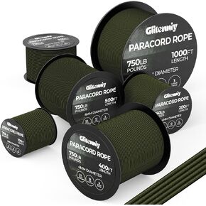 Paracord Rope 750lb Parachute Cord 4MM 12-Strand para Cord - Heavy Duty Spool String for Survival,Camping Gear, Survival Bracelet, Clothesline Clothes line Outdoors (Army Green, 100FT) in Saudi Arabia