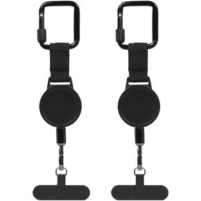 Retractable Phone Tether 2-Pack, Heavy Duty Carabiner Keychain Anti-Theft Phone Lanyard, Adjustable Crossbody Cell Phone Safety Strap for Hiking Skiing Travel in Saudi Arabia
