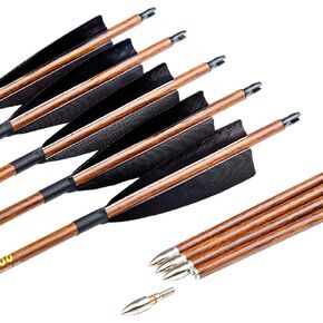 Archery Traditional Carbon Arrows 300 400 500 600 Spine 30 32 Inch | 4 In Turkey Feather, Carbon Shafts for Recurve Bows Longbow,Hunting Targets,Pack of 12PCS in Saudi Arabia