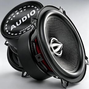 5.25 Inch Car Speakers 600W Max 4 Ohm Carbon Fiber Cone Woofer 2 Pack | Bullet Head Design Door Speaker Deliver Deep Bass and Clear Stereo Sound, Ideal for Cars Trucks Motorcycle DIY Audio Upgrades in Saudi Arabia