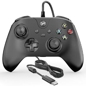 YAEYE Wired Controller for Xbox One, Enhanced Gaming Controller Compatible with Xbox Series X|S / PC Windows 10/11, Plug-and-Play with Dual Vibration Motors 3.5mm Headset Jack, 7.2ft Long USB Cable - Black in Saudi Arabia