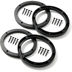4PCS Car 6.5 Speaker Spacer Ring Set,No-Drill Door Speakers Adapter for Auto Speakers Upgrades,Professional Cars 6.5 Speaker Rings with 16PCS Screws for Most Vehicles in Saudi Arabia