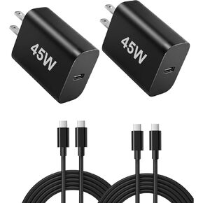 USB-C Wall Charger 2-Pack,45W Fast Charger with 6FT C to C Cable for iPhone 16/17, Switch in Saudi Arabia
