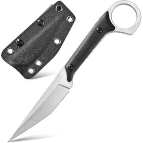 Gtkii GTK140 Fixed Blade Knife, D2 Steel Blade G10 Handle EDC Tool Knife for Outdoor Camping Hiking Hunting(Black) in Kuwait