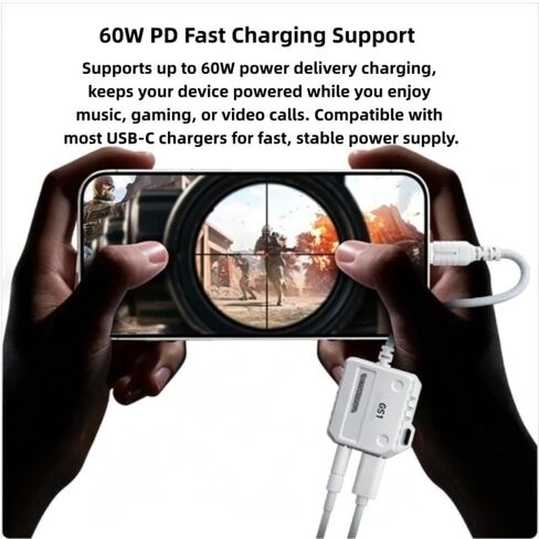 for PLEXTONE GS1, USB-C to 3.5mm/USB-C Audio Adapter with 60W Charging, 3D Stereo Sound in Saudi Arabia