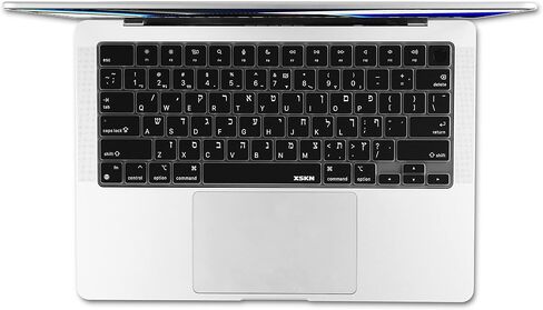 XSKN Hebrew Black US Version Silicone Keyboard Cover Skin for 2022-2026 MacBook Pro 14.2 16.2 inch MacBook Air 13.6 15.3 inch M1-M5 chip with Touch ID | for 2022-2026 MacBook Pro 14.2 16.2 inch MacBook Air 13.6 15.3 inch M1-M5 chip with Touch ID in Saudi Arabia