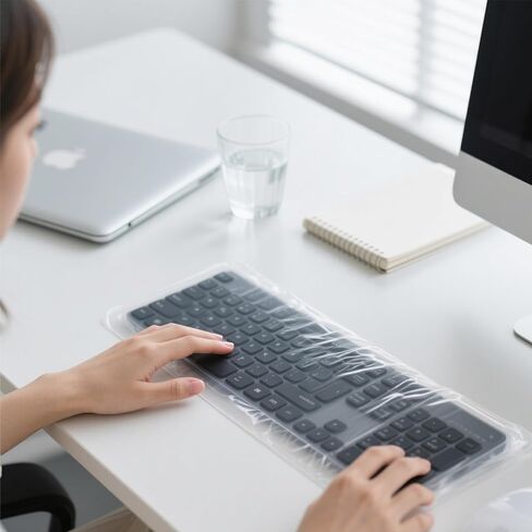 50Pcs Keyboard Cover - Disposable Keyboard Protector for Desktop Dustproof Waterproof for Office Schools Supplies in Saudi Arabia
