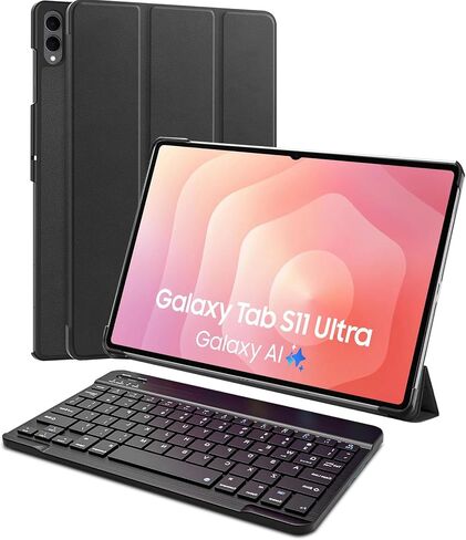Keyboard Case for Samsung Galaxy Tab S10 Lite/S10 FE/S9 FE 10.9"/S9 11" | Magnetic Detachable Keyboard,7-Color Backlit Keyboard,Dual S Pen Storage,Precision Touchpad in Saudi Arabia