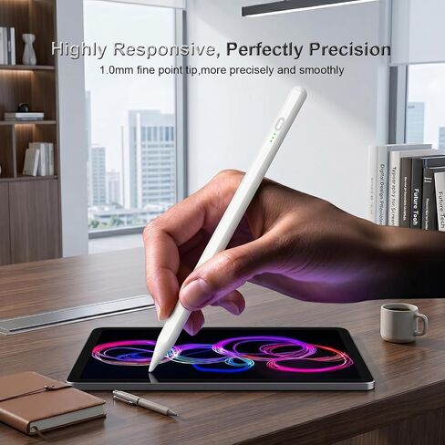 Stylus Pen for iPad, Fast Charge Active Pencil Compatible with 2018-2026 and Later iPad, iPad Pro, iPad Air, iPad mini with Palm Rejection & Tilt Sensitivity-White in Saudi Arabia