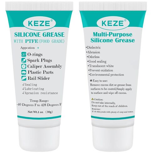 KEZE 92003 Silicone Grease with PTFE,Teflon-Based Lubricant Silicon Grease Tube for Machine Automotive Rubber Seals 3D Printer Plastic Gear Parts Sliding Door Window Track,Plumbing Faucet O Ring 1 oz in Saudi Arabia