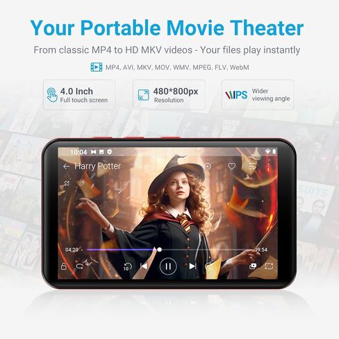 MECHEN X55 Android 10 Player 4 بوصة 96 جيجابايت شاشة لمس بلوتوث أسود/أحمر | بطاقة 3 جيجابايت + 32 جيجابايت + 64 جيجابايت، شاشة IPS 4 بوصة، تشغيل 2000 مللي أمبير في الساعة 15 ساعة، مكبر صوت، Spotify/Apple Music/Audible مثبتة مسبقًا، توسيع حتى 1 تيرابايت in Kuwait