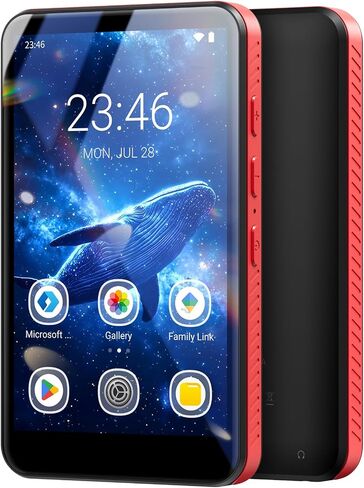 MECHEN X55 Android 10 Player 4 بوصة 96 جيجابايت شاشة لمس بلوتوث أسود/أحمر | بطاقة 3 جيجابايت + 32 جيجابايت + 64 جيجابايت، شاشة IPS 4 بوصة، تشغيل 2000 مللي أمبير في الساعة 15 ساعة، مكبر صوت، Spotify/Apple Music/Audible مثبتة مسبقًا، توسيع حتى 1 تيرابايت in Kuwait