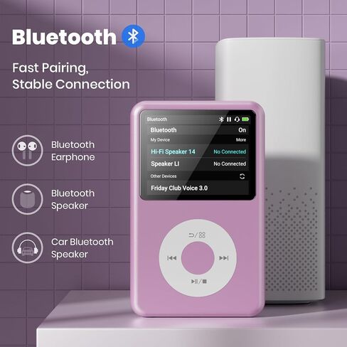 MP3 Player with Bluetooth Y1 64GB Video EBOOK Purple in Kuwait