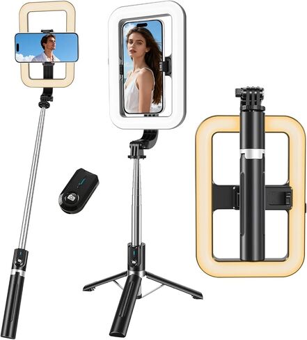Selfie Ring Light with 54" Tripod Stand, Selfie Light for iPhone | Selfie Light with Extendable Tripod Stand with Phone Holder & Wireless Remote for iPhone & Android,YouTube, Makeup,TIKTok in Saudi Arabia