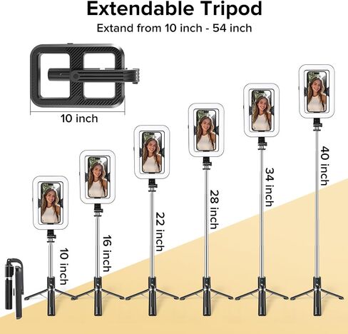 Selfie Ring Light with 54" Tripod Stand, Selfie Light for iPhone | Selfie Light with Extendable Tripod Stand with Phone Holder & Wireless Remote for iPhone & Android,YouTube, Makeup,TIKTok in Saudi Arabia