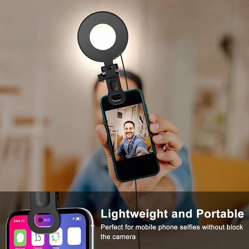 Ring Light [3 Color, 5 Brightness & Timer] 3.5'' Small Video Conference Lighting Clip On Monitor Laptop iPad Phone, USB Plug Dimmable Selfie Light for Working, Meeting, YouTube/TikTok Content Creator in Saudi Arabia