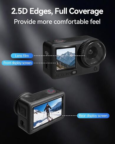 LKTOP 3 Pack DJI Osmo Action 6 Screen Protector, Tempered Glass Front+Back+Lens Film LCD Display Cover for Action6 Pro Accessories, Ultra HD 9H Hardness, Anti Scratch Bubble, with Installation Kit in Saudi Arabia