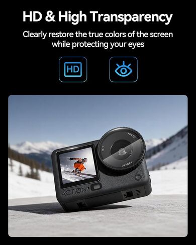 LKTOP 3 Pack DJI Osmo Action 6 Screen Protector, Tempered Glass Front+Back+Lens Film LCD Display Cover for Action6 Pro Accessories, Ultra HD 9H Hardness, Anti Scratch Bubble, with Installation Kit in Saudi Arabia
