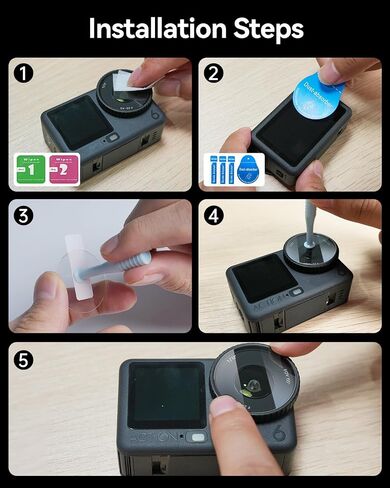 LKTOP 3 Pack DJI Osmo Action 6 Screen Protector, Tempered Glass Front+Back+Lens Film LCD Display Cover for Action6 Pro Accessories, Ultra HD 9H Hardness, Anti Scratch Bubble, with Installation Kit in Saudi Arabia