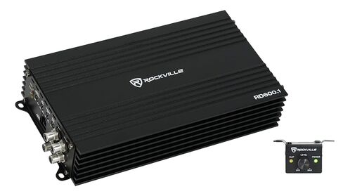 Rockville RD1000.1 Gold 1 Ohm Mono Car Amplifier, 1000W RMS / 2400W Peak | Compact Class D, Metal Bass Knob, Clipping Indicator, MOSFET Power Supply, 45Hz Bass Boost, Tiffany RCA, Car Audio Amp in Saudi Arabia
