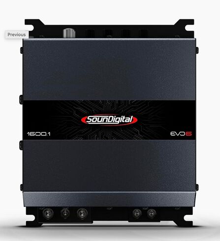 SounDigital 1600.1 EVO6 Mono Car Amplifier, 1600W RMS, 1 Channel, Compact Design in Saudi Arabia