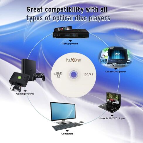 632-810 16 x 4.7GB Logo Top DVD-R 50 Disc Spindle in Kuwait