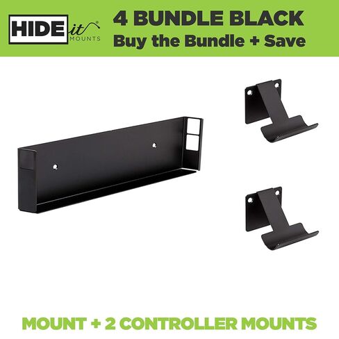 HIDEit Mounts 4 Bundle, Wall Mounts for Original PS4 and Controllers, Steel Mount for PS4 Original and 2 Controller Mounts to Safely Store Your PS4 and PlayStation Controller Near or Behind TV in Saudi Arabia