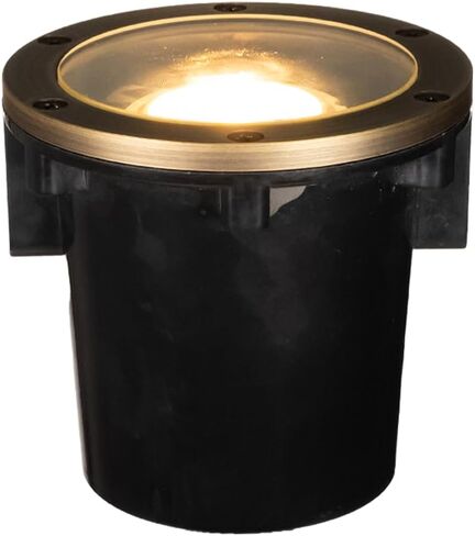 VOLT 12V 3-in-1 IP68 Mini in-Grade Light (Brass Top) & 4W 2700K LED Bulb | Low Voltage, Waterproof, Cold Forged Brass Top, 350 Lumens of Warm White Light, Use Underwater In-Grade or As a Well Light in Saudi Arabia