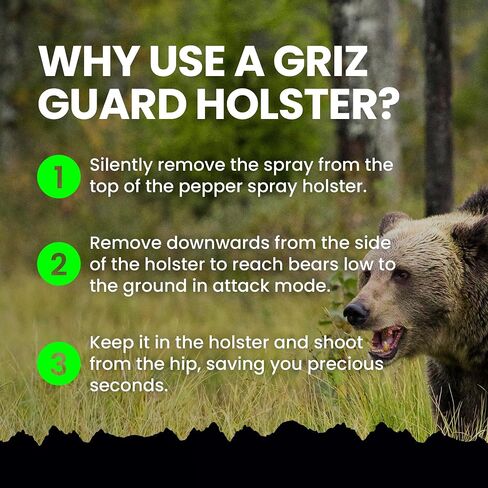 UDAP Griz Guard Bear Pepper Spray Holster, Holder with Belt Clip for Camping, Hiking, Fishing, Fits All 2-2.5" Cans, GGH in Saudi Arabia