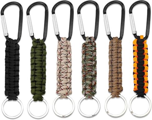 Siutaga 6 Pcs Paracord Keychains with Carabiner, Braided Lanyard Ring Hook Clip for Keys Outdoor Camping Hiking Backpack Knife Flashlight Outdoor - 6 Colors in Saudi Arabia