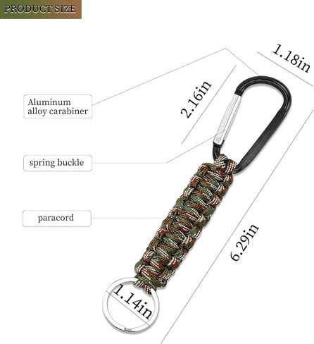 Siutaga 6 Pcs Paracord Keychains with Carabiner, Braided Lanyard Ring Hook Clip for Keys Outdoor Camping Hiking Backpack Knife Flashlight Outdoor - 6 Colors in Saudi Arabia